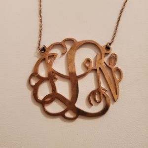 Sterling silver/ rose gold initial necklace